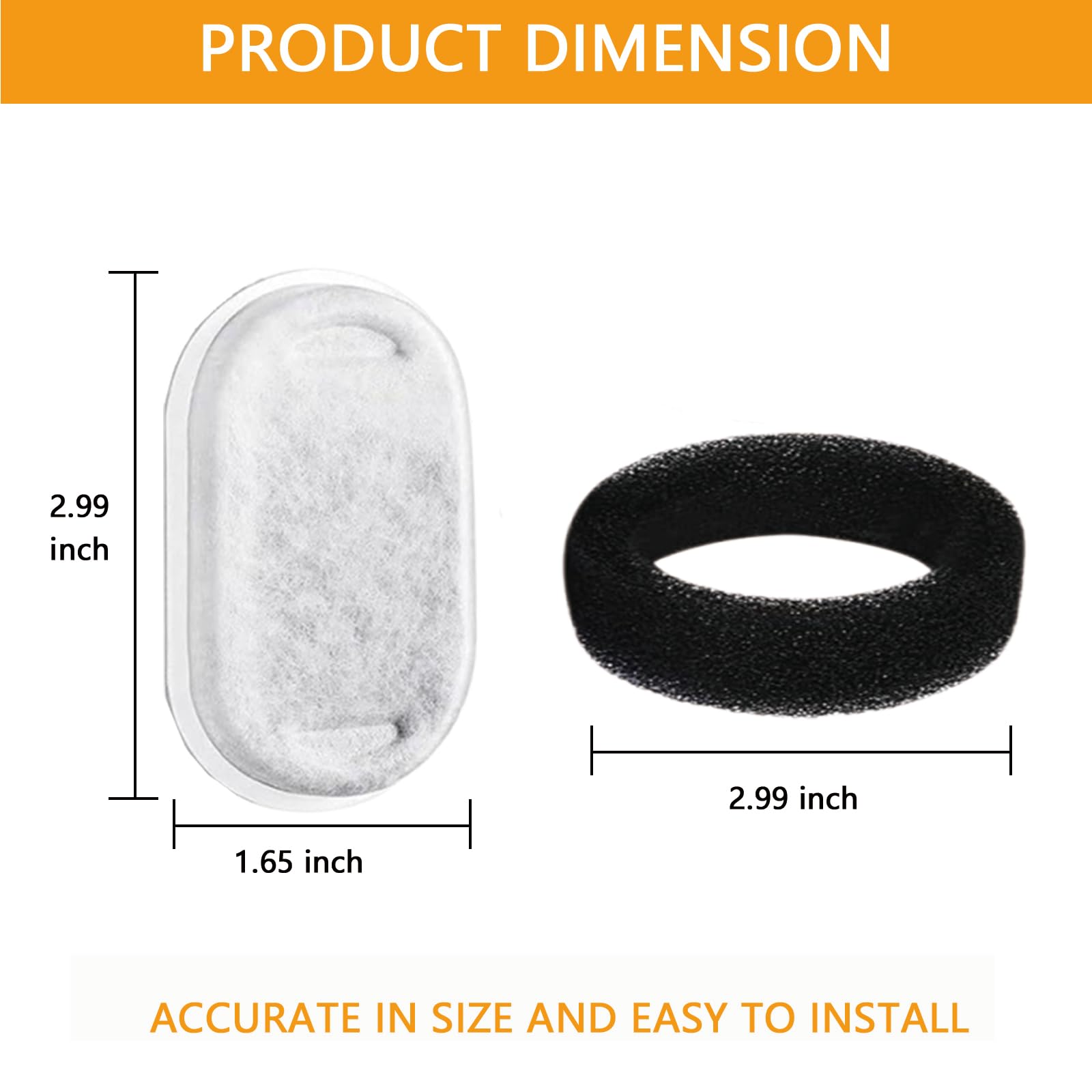 Haodlay Cat Fountain Filters, 24Pack Replacement Filters for Stainless Steel 67oz/2L, 101oz/3L, 108oz/3.2L & 135oz/4.0L Automatic Pet Water Dispensers - image 8
