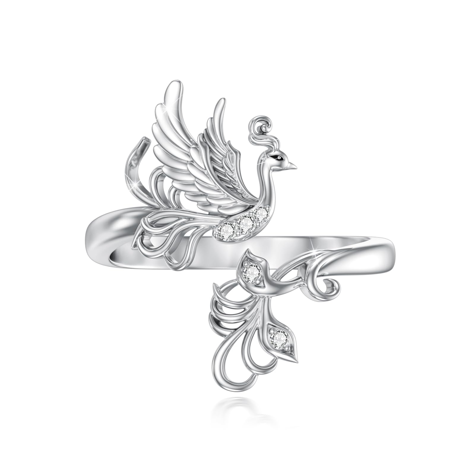 OKROKTOT Phoenix Ring 925 Sterling Silver Phoenix Adjustable Rings Christmas Halloween Easter Thanksgiving Mother's Day Valentine's Day Jewelry Gifts