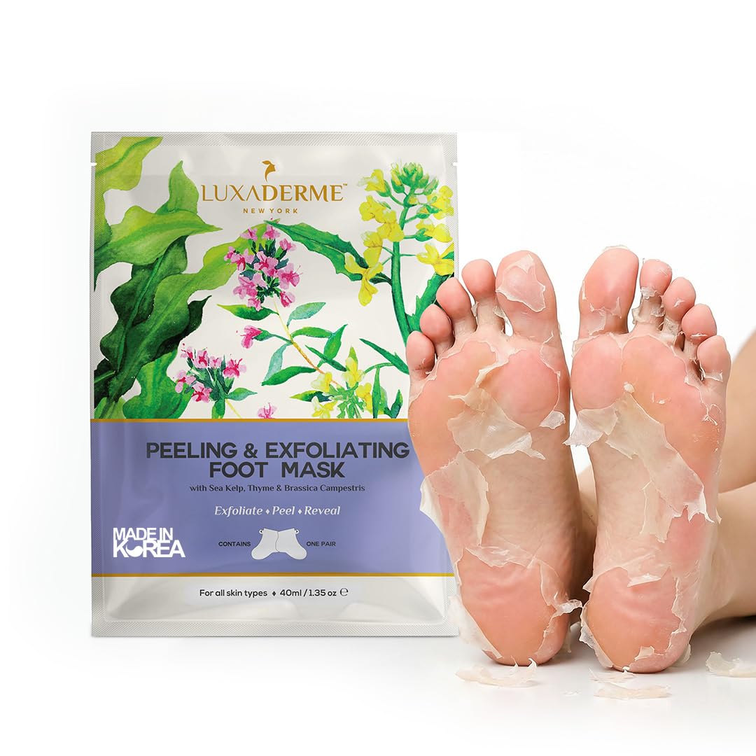 LuxaDerme Foot Mask with Sea Kelp – 40ml Exfoliation