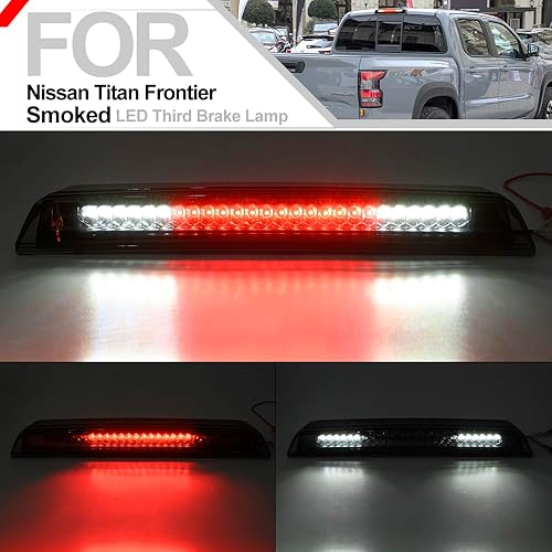 Miniatura 5 de Tercera luz LED de carga de freno para Nissan Titan Frontier D40 D41 2004-2023 trasera central roja LED de tercera luz de freno de montaje alto, luz