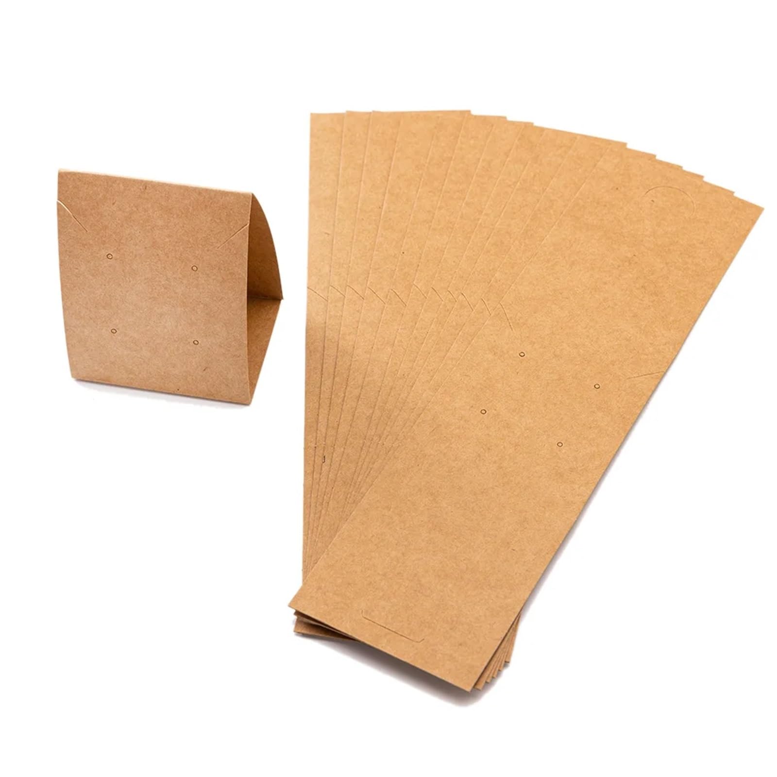 Karty na kolczyki 150 sztuk składany trójwymiarowy ekspozytor papierowy kartonowe naszyjniki uchwyt na kolczyki karty na biżuterię(Brown)