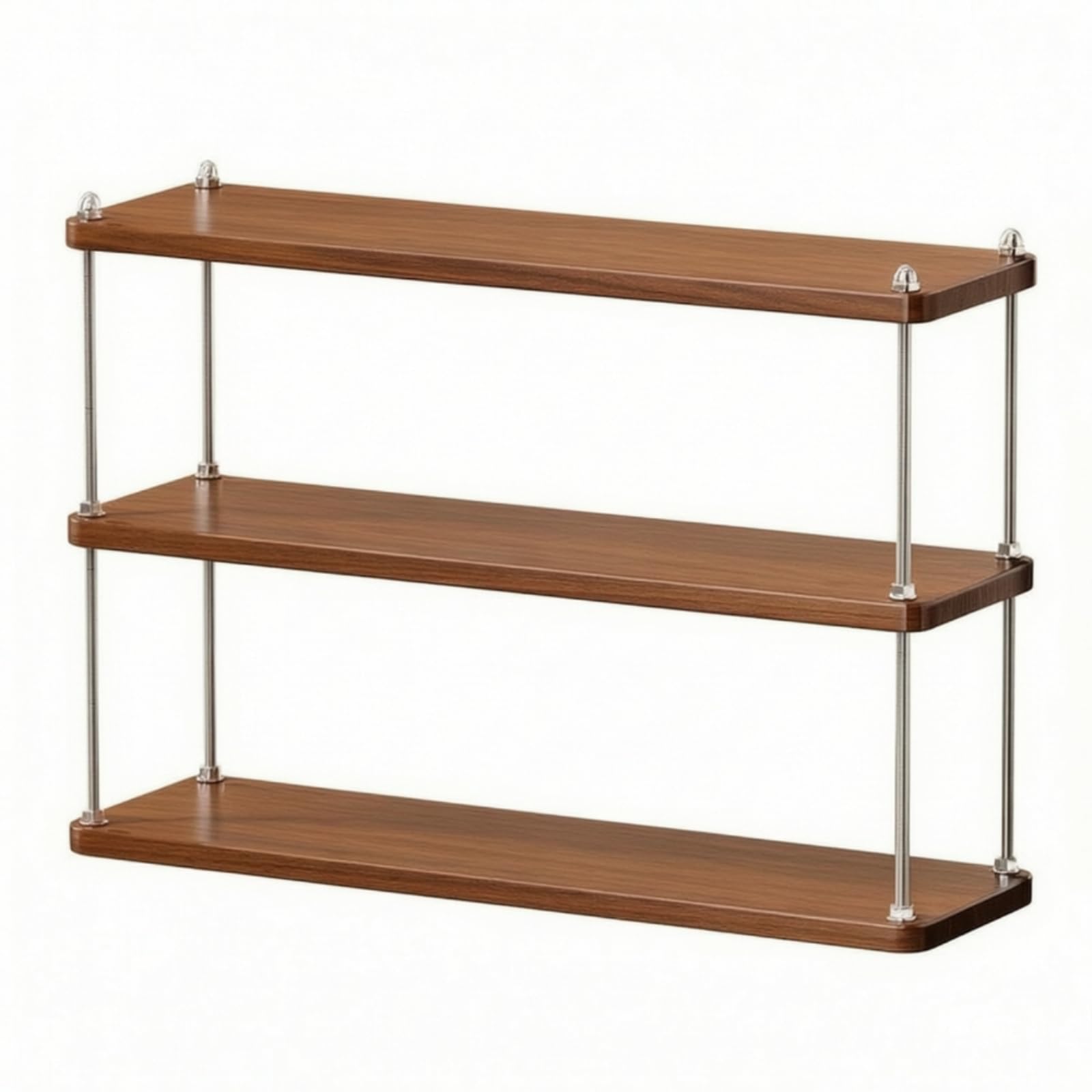 Scaffale a Ripiani Regolabile Elegante Rack da Tavolo con Finitura Finitura Legno Saldispazio Tazze per Caffè, Piano, L