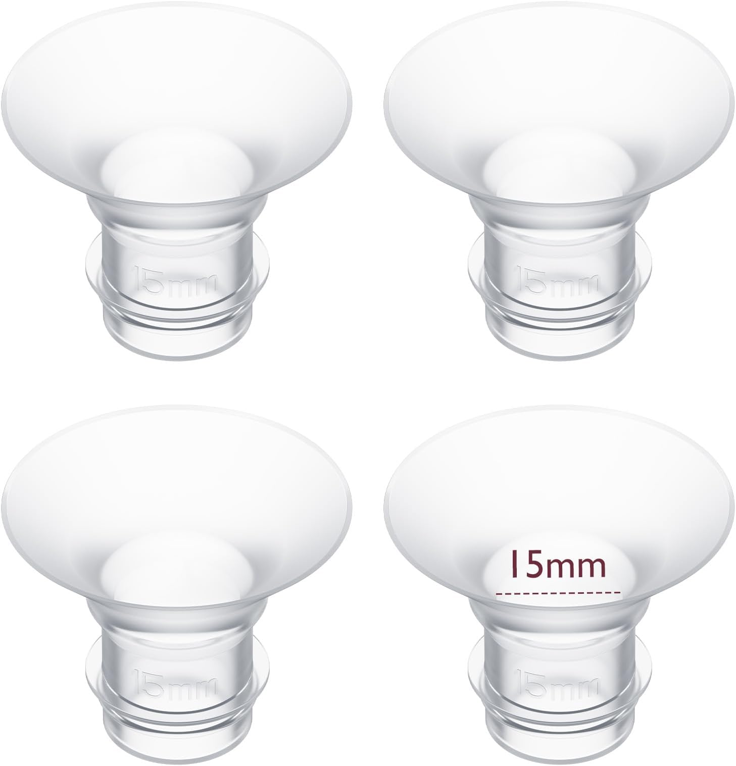 Momcozy フランジインサート 15mm Momcozy S9 Pro/S12 Pro/Medela/Spectra 24mm シールド/フランジと互換性あり オリジナル S9 Pro/S12 Pro 搾乳器交換アクセサリー 4個 (15mm)