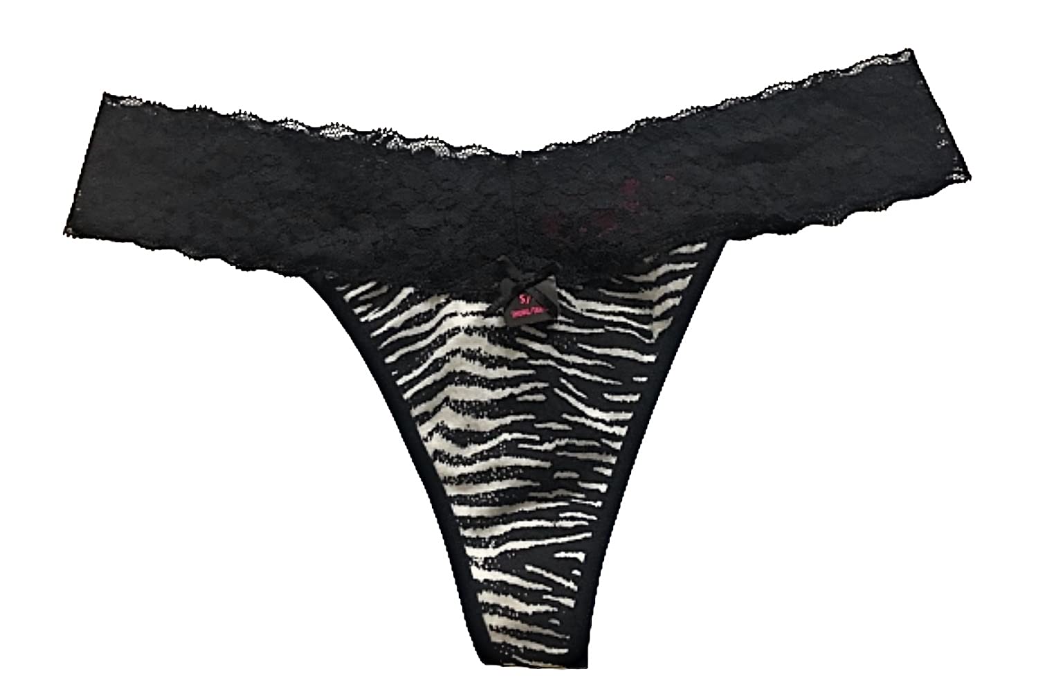 La Senza Spotted Zebra LACE Band Cotton Thong Panty