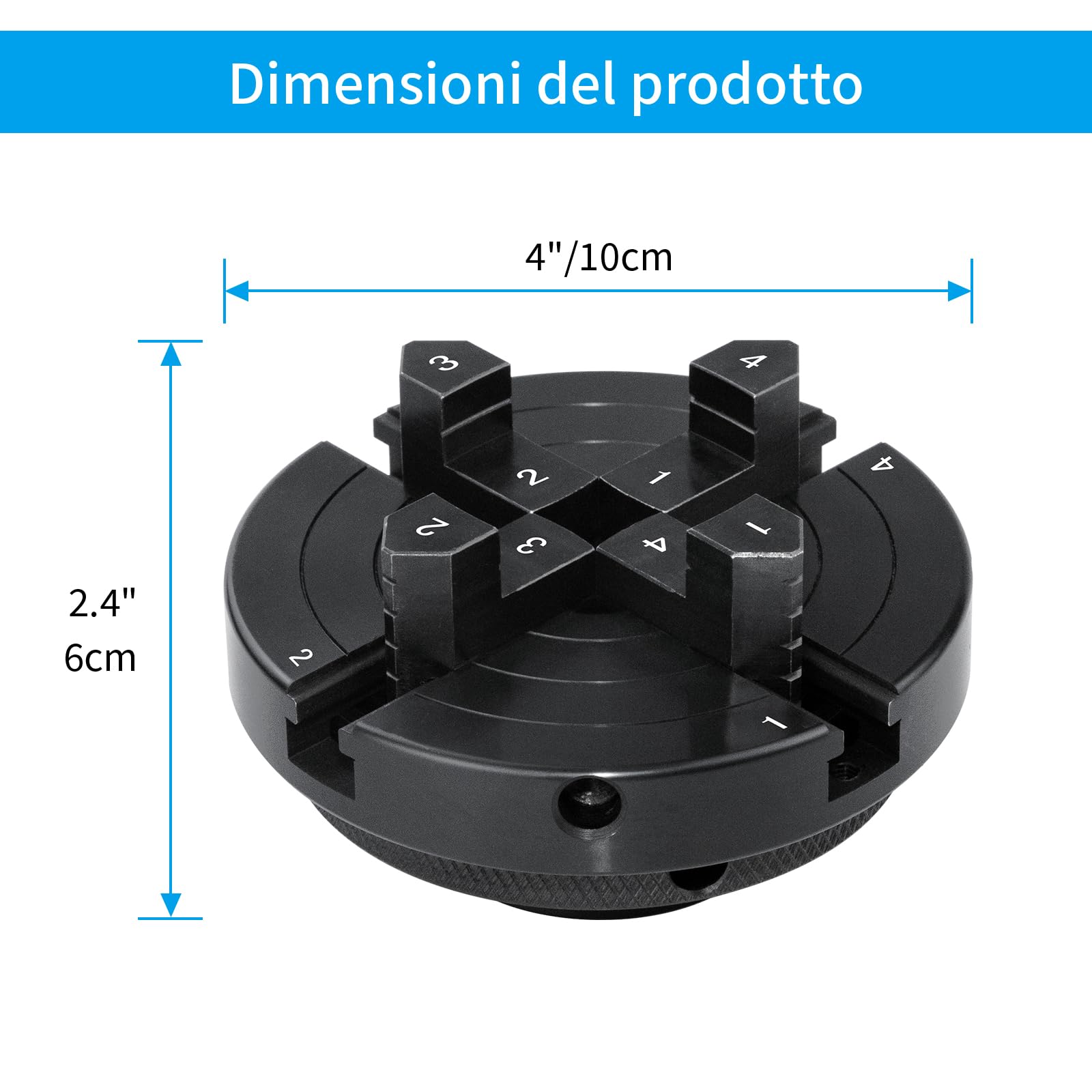 Mandrino per Tornio Professionale in Metallo Dimensioni 100mm Mandrino per Tornio a 4 Ganasce M18X2.5 per Legno