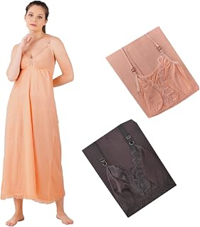 Crala Women's Cotton Bra Sleeveless Long Camisole Slips for Nighty/Kurtis - Pack of 2 Price In India