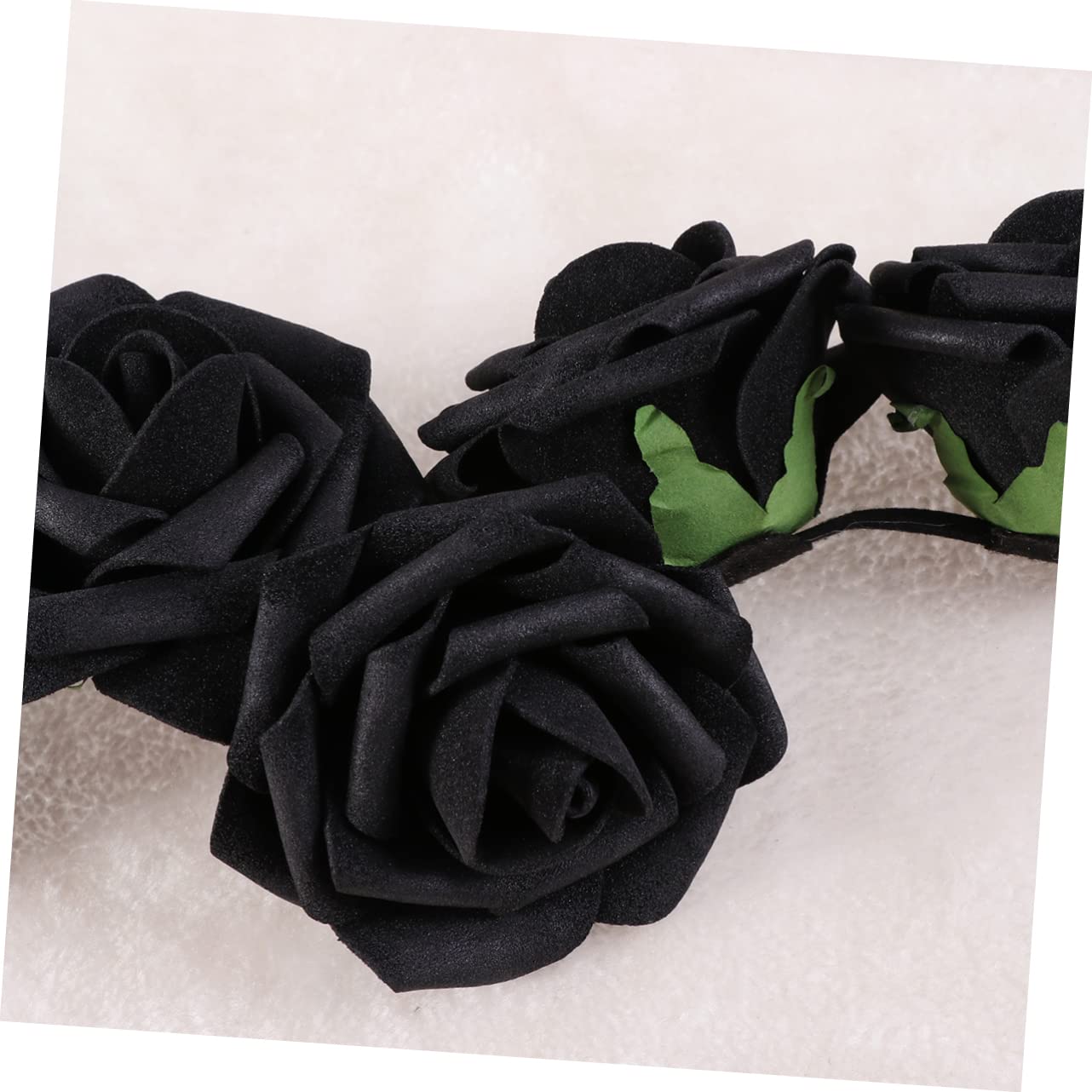 Couronne de Fleurs en Écume, Serrage-tête Rose Noir à Six Roses
