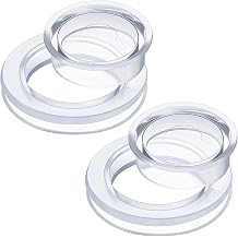 VASANA 2 Sets 0.8cm/2inch Clear PVC Patio Table Umbrella Hole Ring and Cap Set Standard Size Beach Tablet Thicker Hole Ring Plug for Outdoors Patio Table Deck Yard Garden