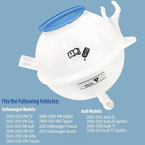 Miniatura 5 de Tanque de recuperación de expansión de depósito de desbordamiento de refrigerante del radiador para VW Jetta Golf Volkswagen Passat Beetle Audi A3