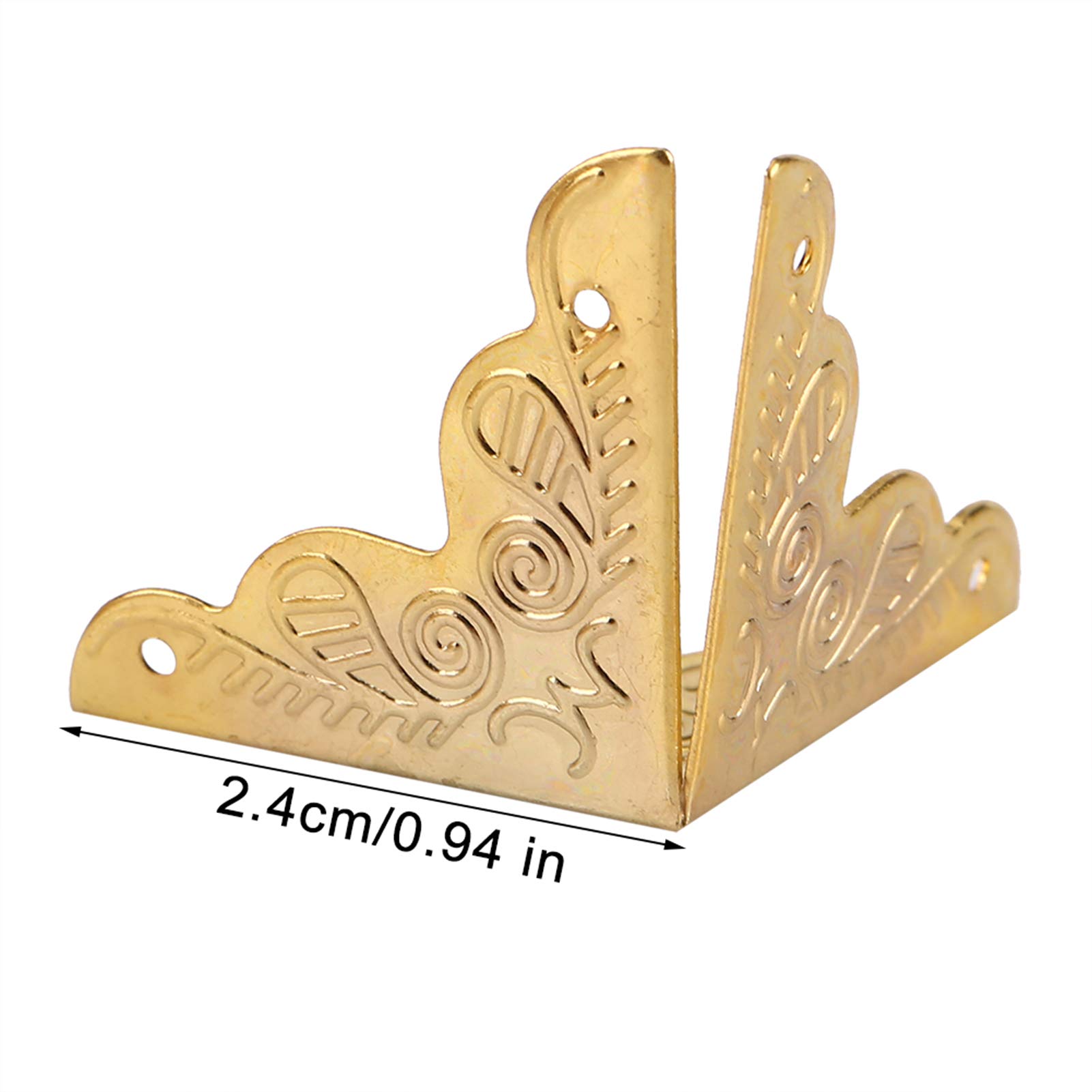 Protezioni Decorative per Angoli, Scatola da 12 Pezzi Protezioni per Angoli Decorative per Angoli in Legno Hadrware(Oro)