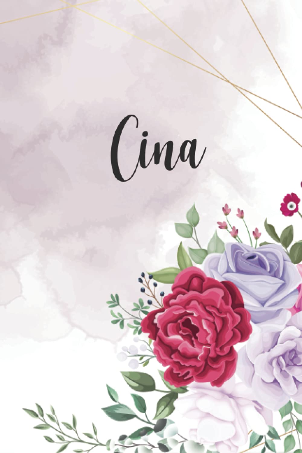 Cina: Personalisiertes Notizbuch im Blumen Design Tagebuch Journal Dankebuch Notizheft. Individuelles Geschenk für Frauen & Mädchen