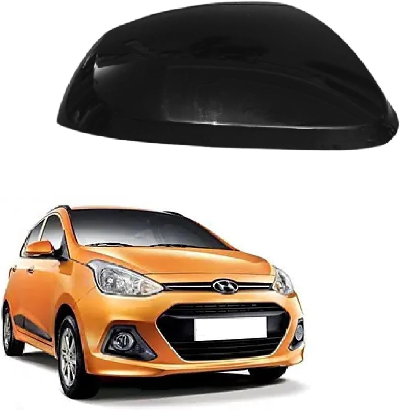 ORVM Side view Mirror Cover or Cap compatible with Hyundai Grand i10 2ND GEN 2014-2019 Year Model- UNPAINTED (RIGHT DRIVER SIDE)