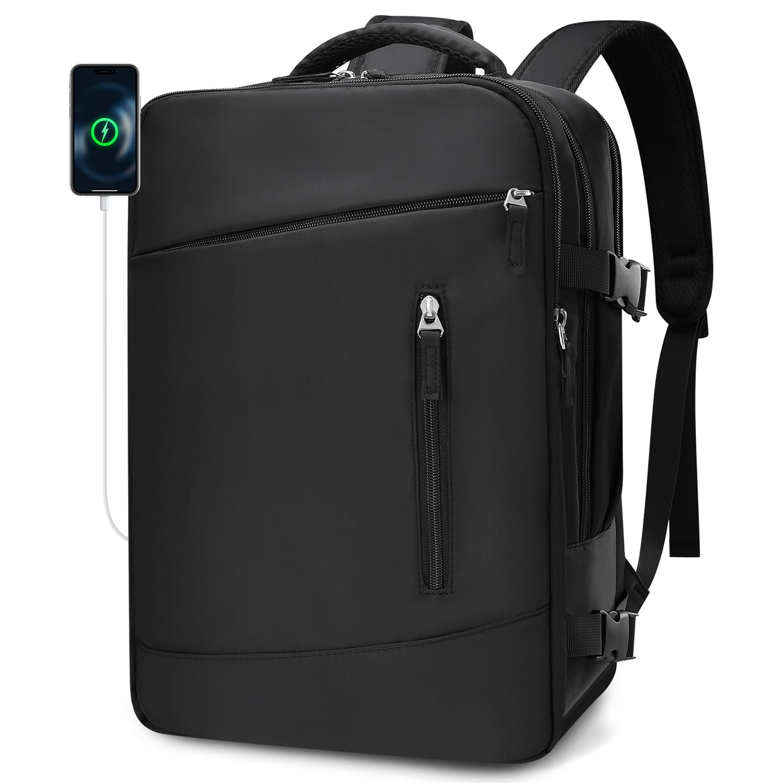 BAGZY 6x13x17 inch Personal Item Bag Carry On Luggage for Airplanes Underseat Travel Laptop Backpack with Shoe Compartment image 3
