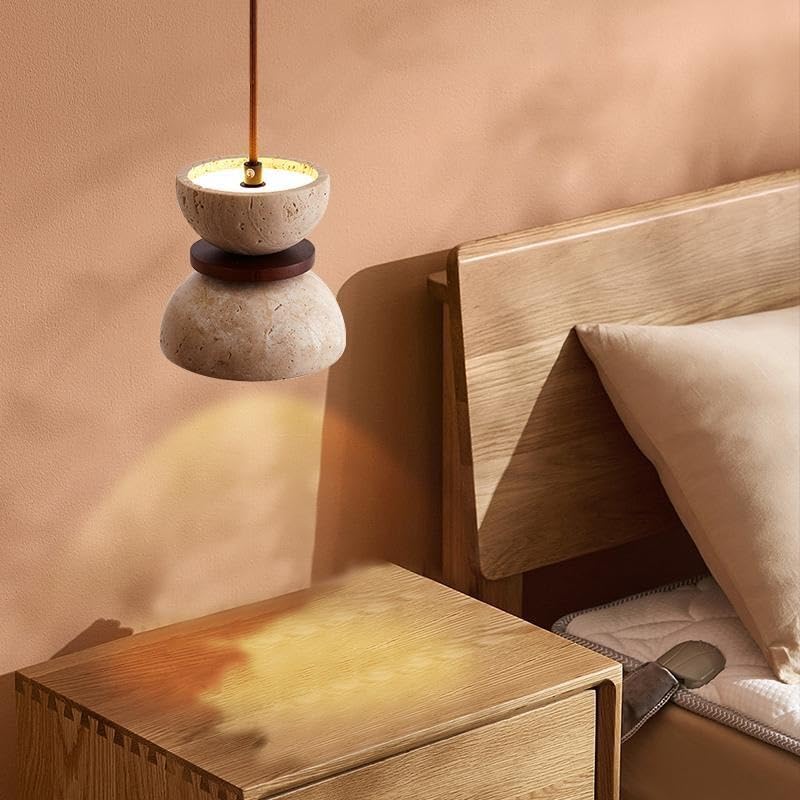 Lampe travertin jaune suspension poétique pour illuminer la maison