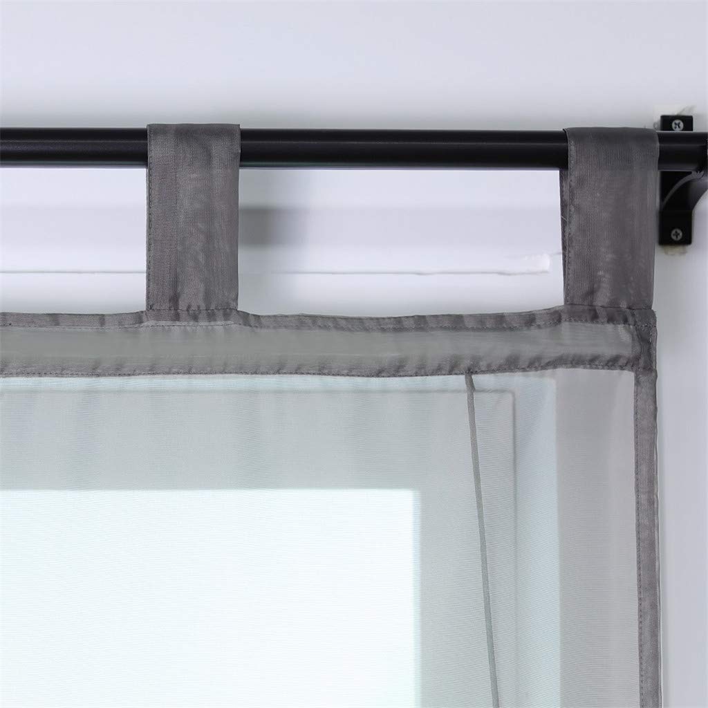 ESLIR - Tenda a pacchetto con passanti, in voile alla moda, trasparente, per la cucina, 1 pezzo, 80 x 155cm (L x A), colore frutti di bosco