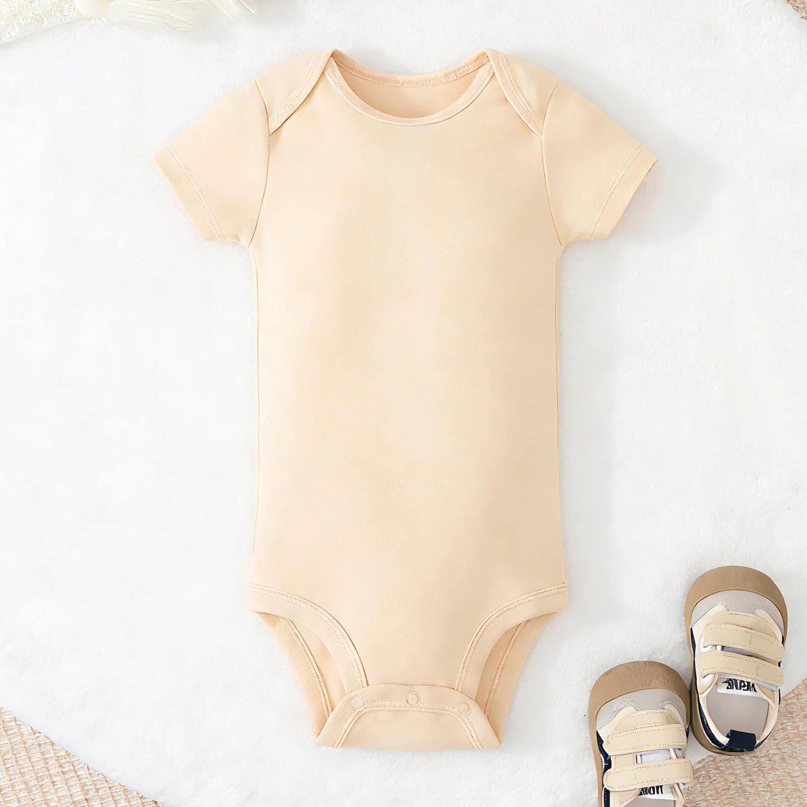 Body de manga corta para bebé, cuello redondo, de algodón, entrepierna a presión, unisex, para niño y niña, traje completo para gatear — view 9