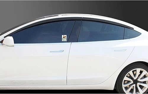 Miniatura 2 de Calcomanía de seguridad para ventana de seguridad para mascotas de 4 pulgadas, compatible con Tesla Model S, 3, X e Y, paquete de 2