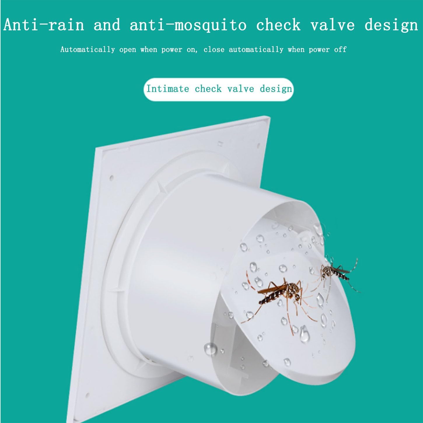 ICEMOB Extractor Fan Kitchen,Window Exhaust Fan with Check Valve,ABS Flame Retardant Shell,Bathroom Ventilation Fan,Saving and Quiet-for Office/Laundry Room/Shop,IPX2 Waterproof,6 inches