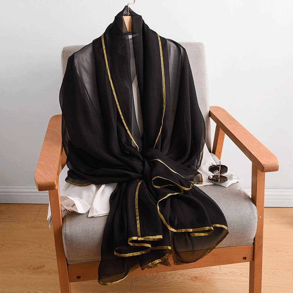 Calda e lussuosa sciarpa di seta Sciarpe eleganti da donna, regalo per Natale, compleanno e moda per il giorno del Ringraziamento (BA)