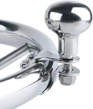 Hoffen Boat Steering Wheel Knob, AISI 316 Stainless Steel Marine Sport Maneuvering Knob Steering Spinner Wheel Suicide Universal
