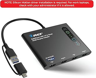 OREI SplitExtend HDMI Splitter Extended Display for Quad Monitor - Multi-Monitor Display 5 Separate Screens - USB-C Adapter to HDMI 2.0, 4K@30Hz Outputs - Windows and Mac Compatible