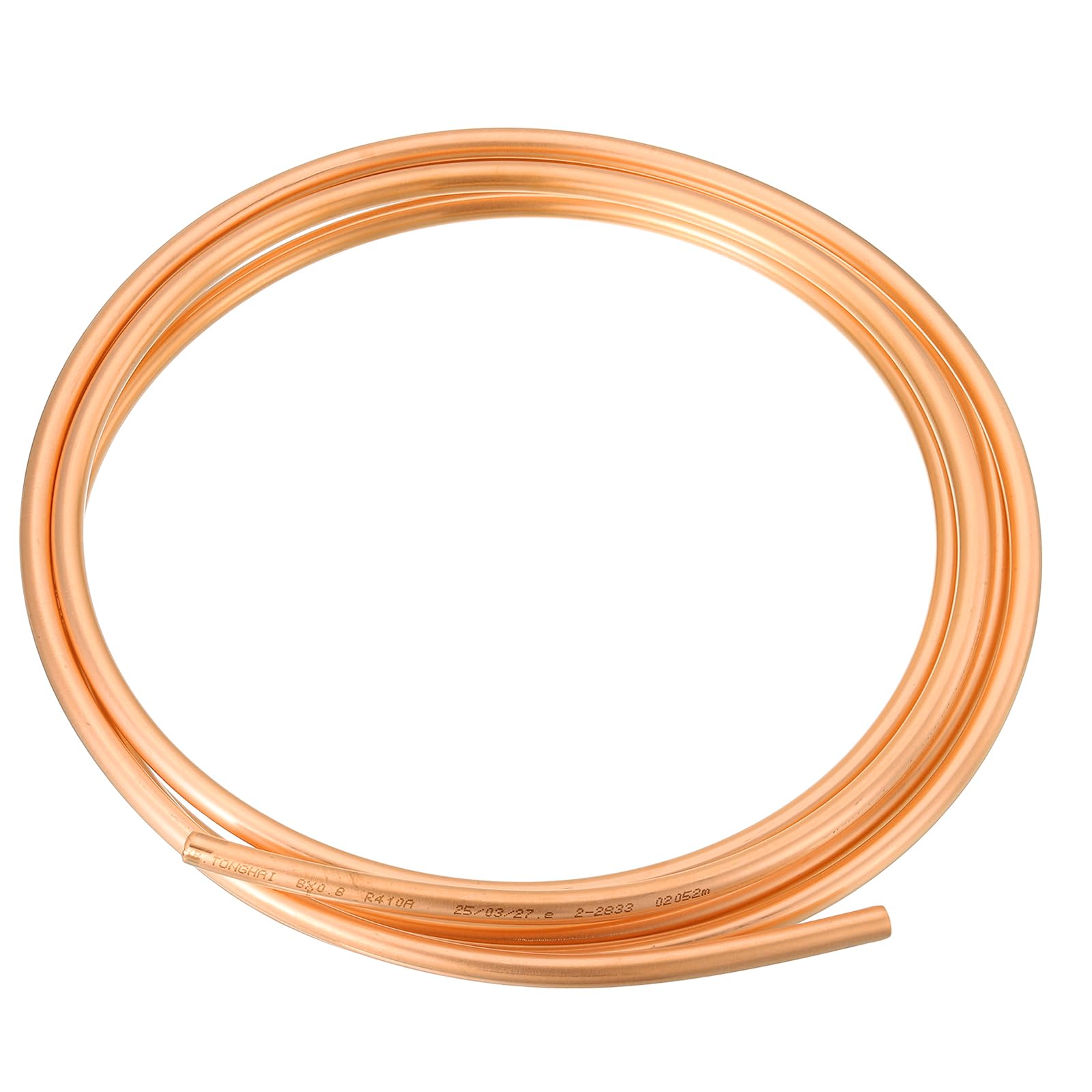 QUARKZMAN Tubo In Rame T2 0.2"ID x 5/16"OD x 10Ft, Tubo Di Refrigerazione In Rame Puro Al 99% Senza Saldature Coil Flessibile Per HVAC, Aria Condizionata, Frigorifero, Industria, Fai Da Te
