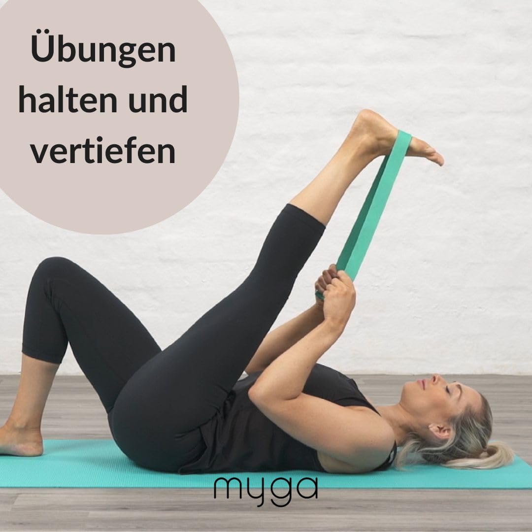 Myga Yoga-Starter-Set – Yogamatte, Yoga-Blöck Ziegel & Metall D-Ring Yoga-Gurt – Starter Kit für Anfänger ideal für Pilates, Yoga, Dehnung, Gesundheit & Fitness