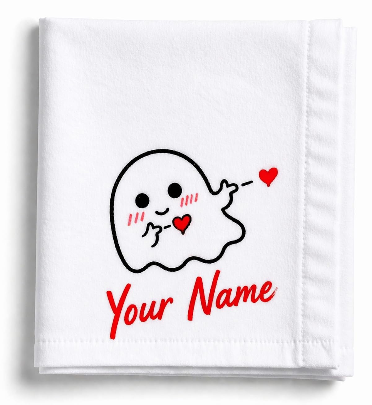 Prime616 Personalized Custom Name Handkerchief for Men & Women – Cute Ghost Design Cotton Rumal | Romantic Gift for Girlfriend Boyfriend | Birthday Anniversary Valentine Gift | Soft & Washable-image-32