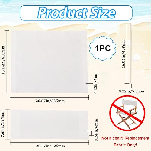 Miniatura 3 de GORGECRAFT 1 juego de funda de lona de repuesto para silla, color blanco, casual, para directores, asiento y respaldo de lona de repuesto con 2