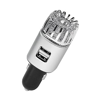 ATORSE 2 In 1 Car Air Purifier Ionizer With Dual Usb Charging Ports 12V Air Ionizer Silver