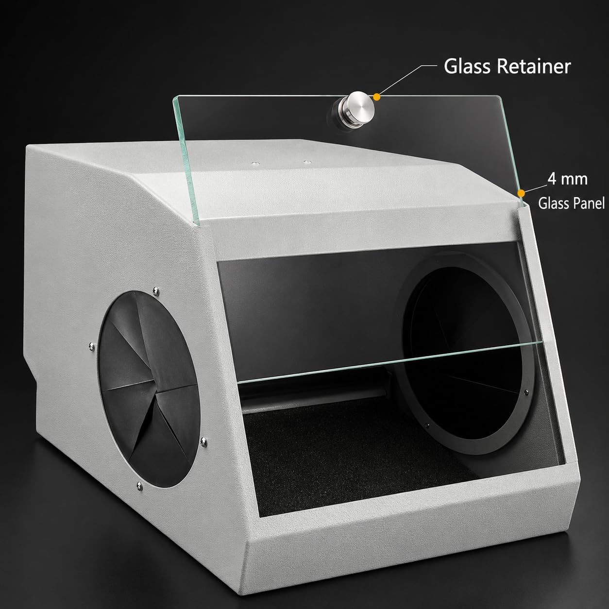 Gabinete modular de laboratorio dental, unidad de reducción de polvo con chorro de arena con extracción de aire, dispositivo de filtro y luz LED de 5500 K
