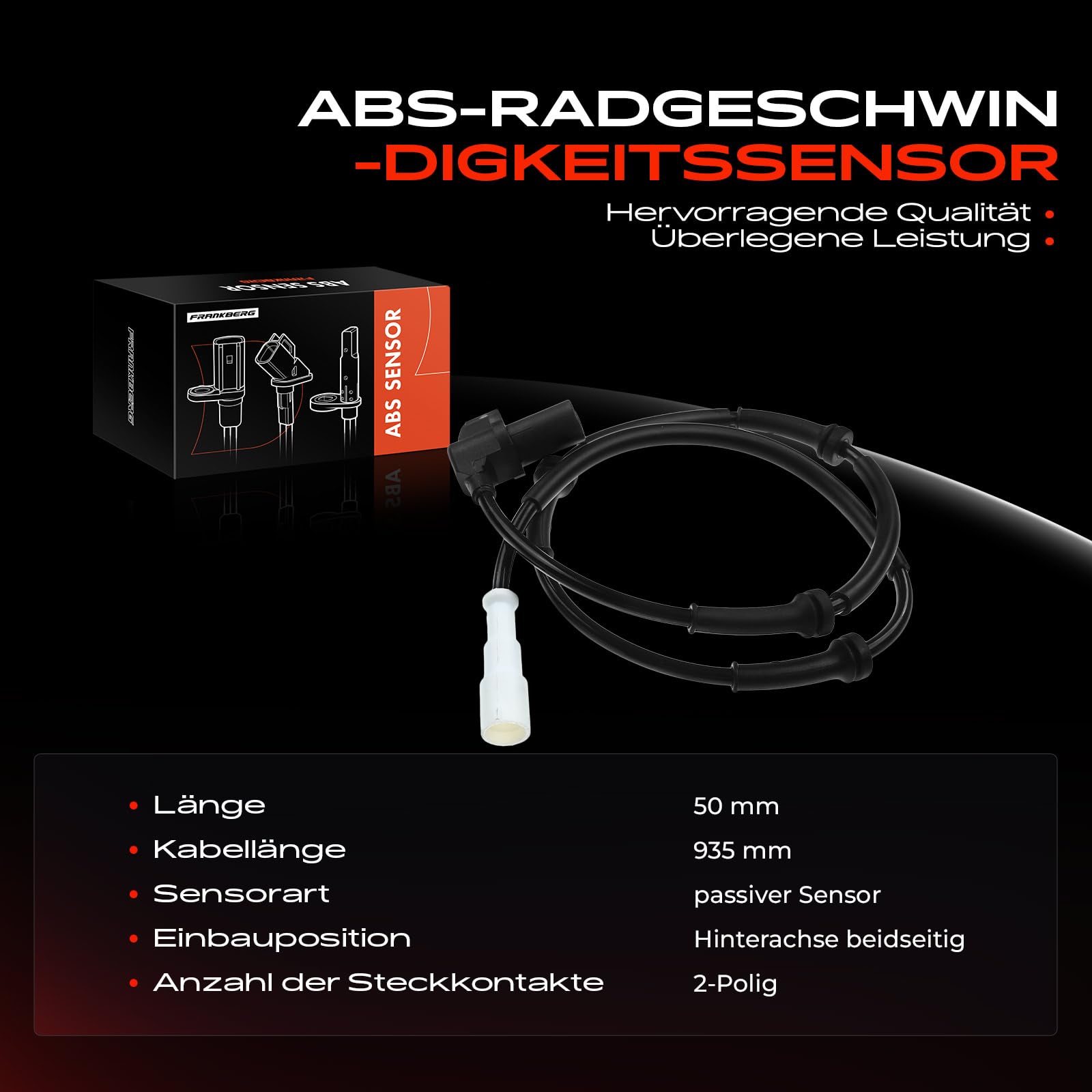 ABS Sensor Raddrehzahl Hinten Links orde Rechts für Kangoo KC0/1 Kangoo Express FC0/1 1.6L 1.9L 2001-2021 6040000691