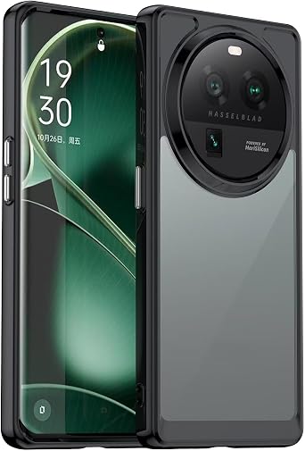 Case for Oppo Find X6 Pro Case, PGEM110 Case, Anti Yellowing Clear Hard PC Back & Soft TPU Bumper Protective Phone Cover for Oppo Find X6 Pro 5G Crystal Black