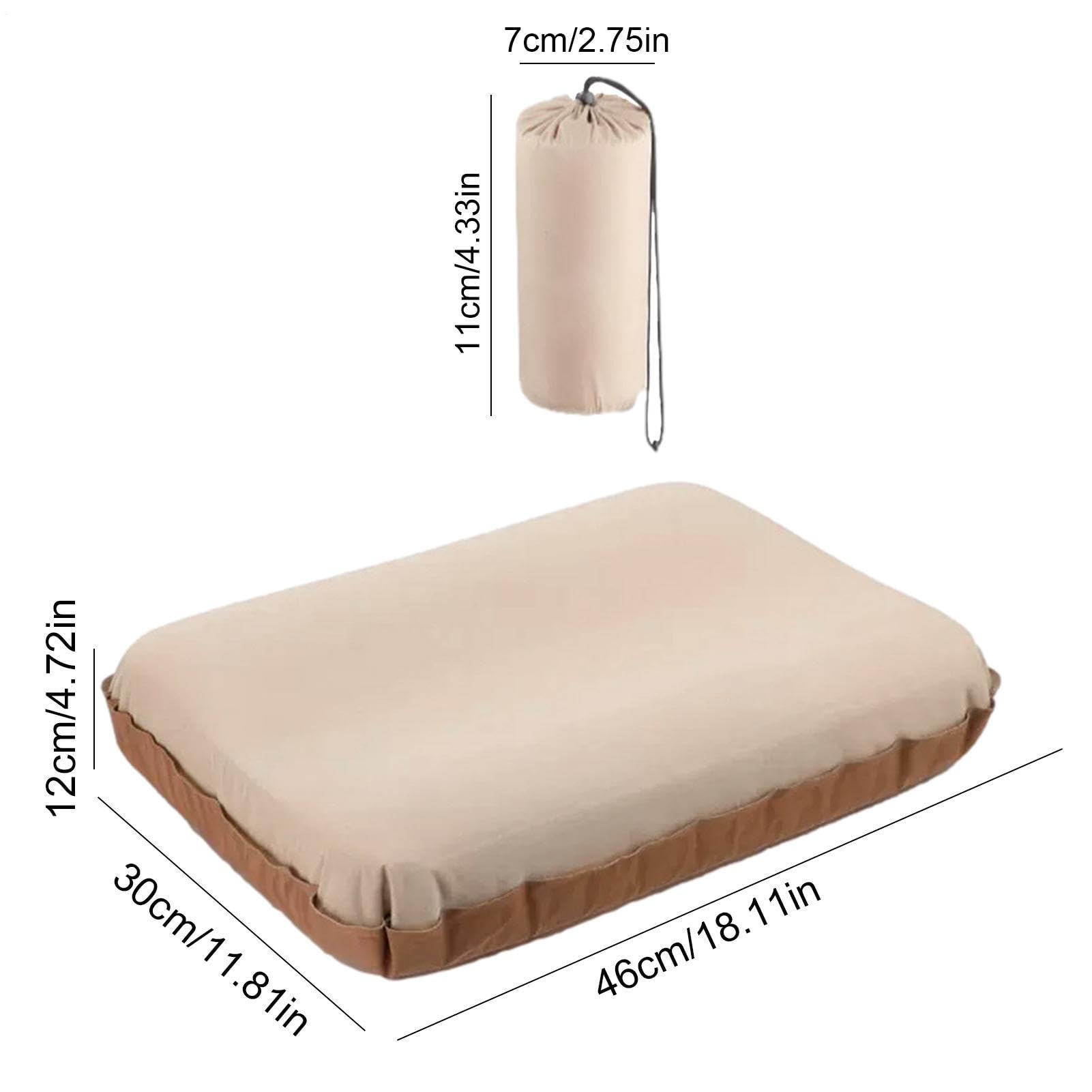 Genérico Oreillers de camping - Coussin de | Oreiller Confort : auto | gonflant 3D à haut support élastique Design compact portable Aventures et voyages en plein air pour camping, randonnée et