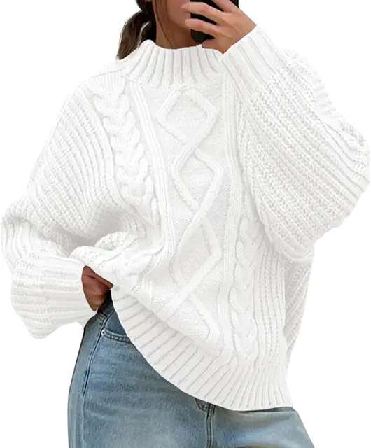 Dames Trui met Kraag: Chunky Grote Knit Trui met Oversized Knopen