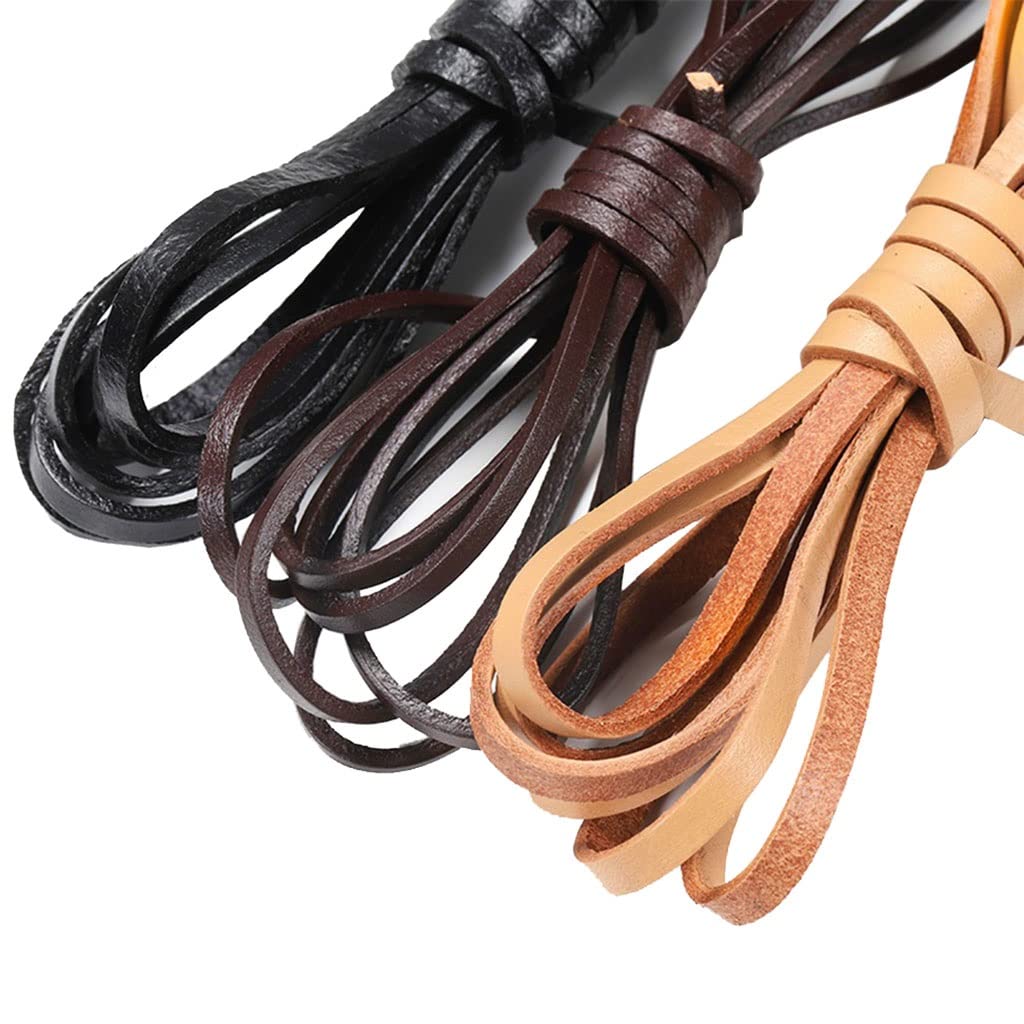 Skórzana lina sznurkowa 2mm-10mm x 2 metry wielokolorowa do majsterkowania akcesoria wyrobu biżuterii(Khaki,8mm x 2meters)