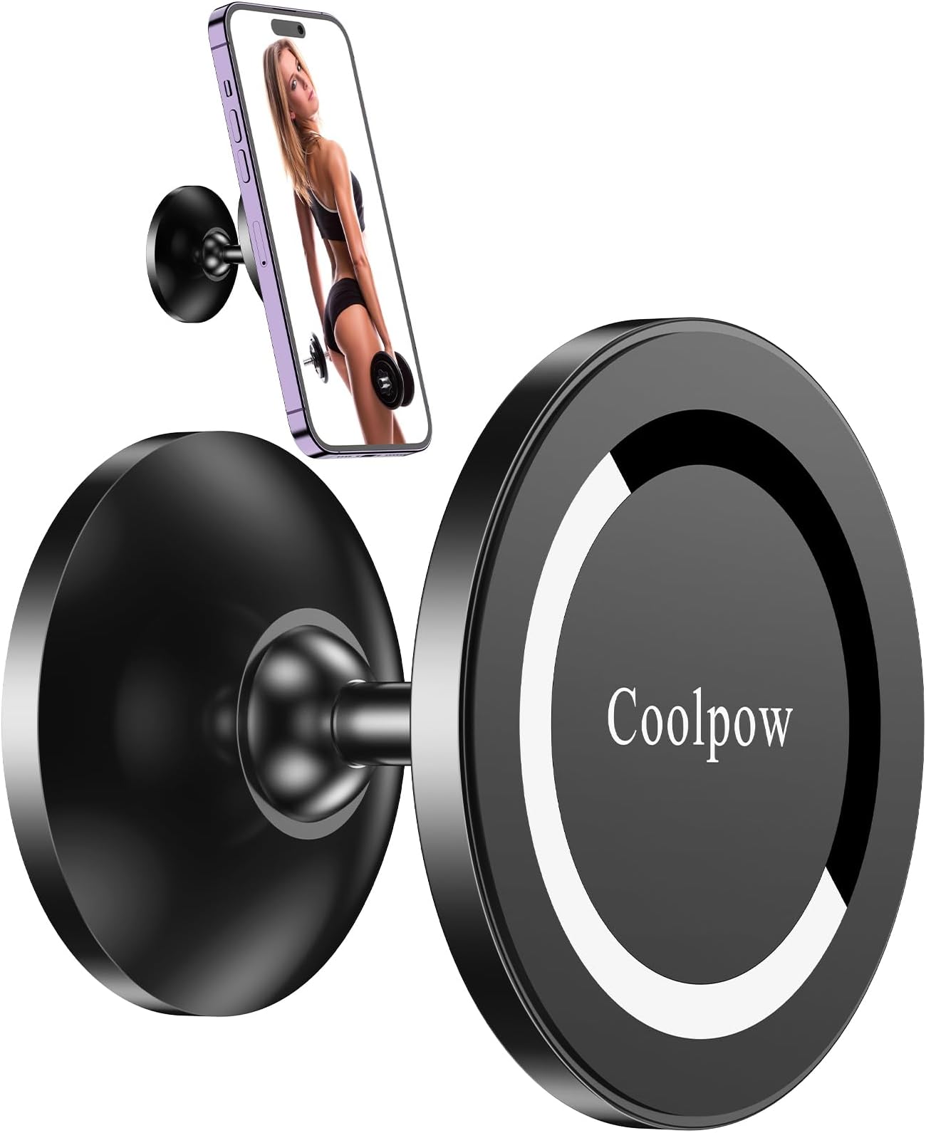 Gym Magnetic Phone Holder Mount for MagSafe【All Metal】Dual Magnetic Phone Holder for Gym Accessories Attach to Metal Surface, Gym Phone Holder Magnet for iPhone 16 15 14 13 Pro Max Gift for Men Women