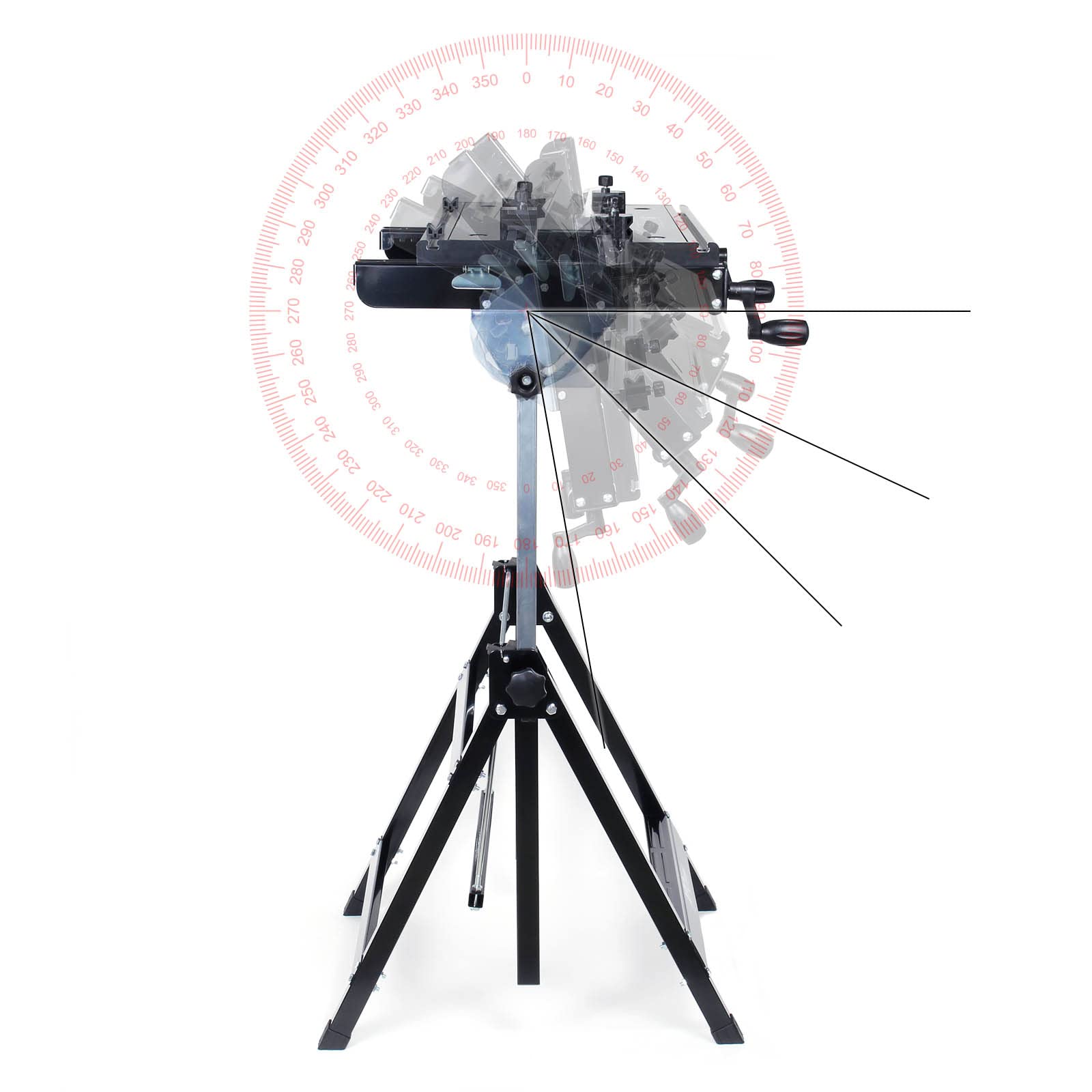 Wiltec Banc Mobile Jusqu’à 100 kg Établi Pliable à Hauteur réglable 77-107cm Inclinaison réglable