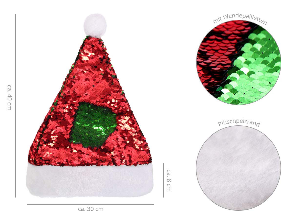 Rubie's IT00126 Cappello Di Babbo Natale Con Paillettes Per Adulti, Taglia Unica - 5