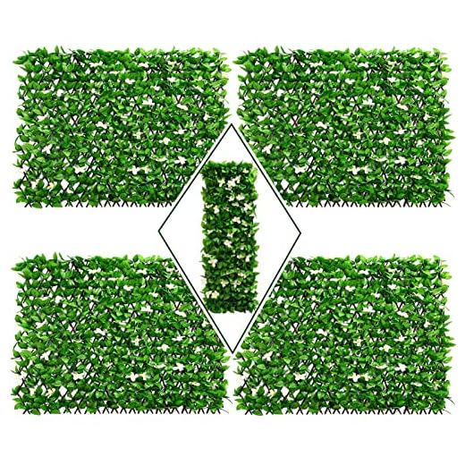 DOEWORKS Expandable Fence Privacy Screen for Balcony Patio Outdoor, Faux Ivy Fencing Panel for Backdrop Garden Backyard Home Decorations - 4PACK