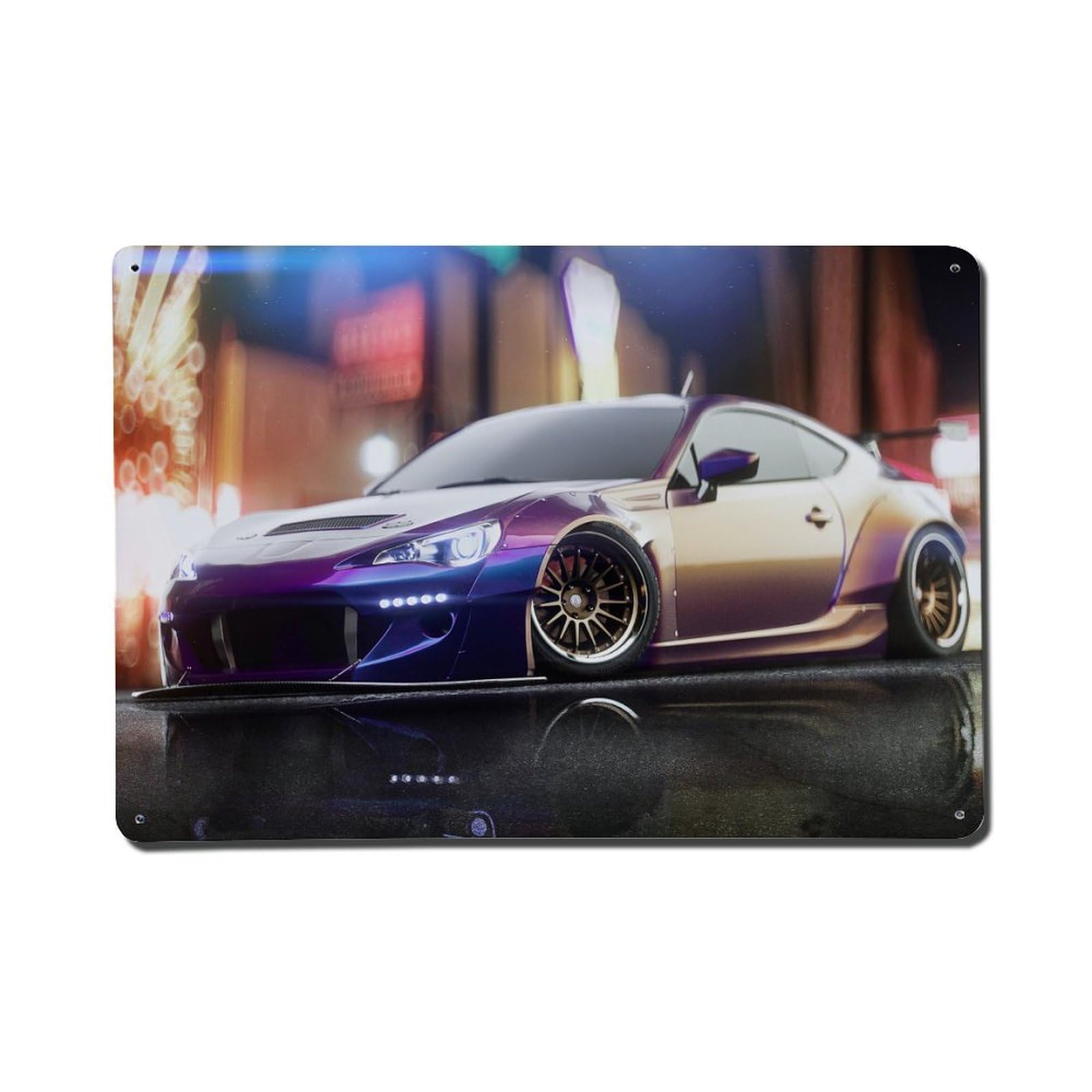JDM Car BRZ Japanese Racing Car Drift Metal Tin Sign Plaque Wall Decor for Cafe, Club, Garden Metal Poster 8x12Inch