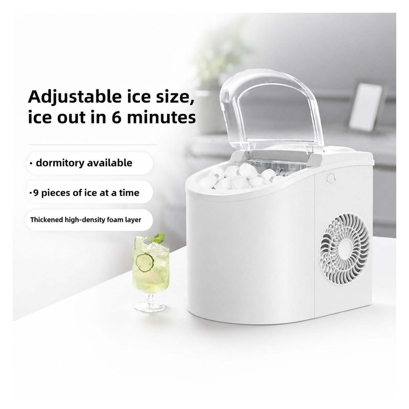 Máquina de hielo, Máquina automática para fabricar hielo, portátil para uso doméstico y comercial(G)
