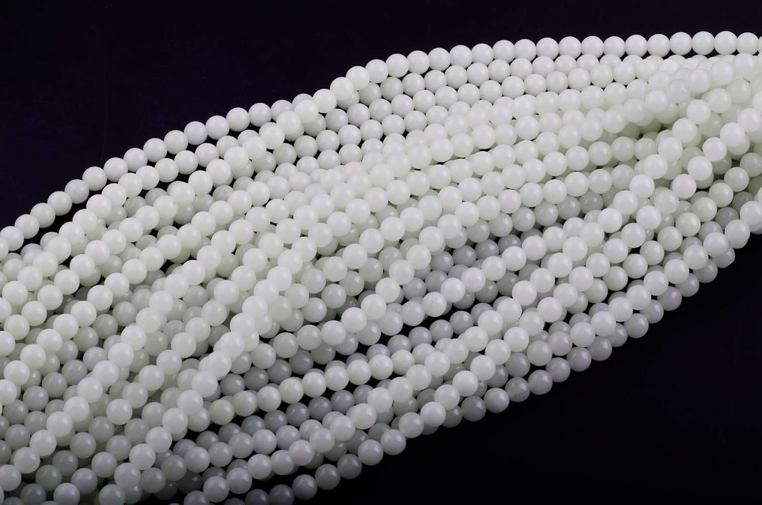 Luminous Solar Stone Beads Grow in The Dark Growing Loose Bead 8mm 100pcs Blue Green Mixed with Hole DIY Charm Smooth Beads for Bracelet Necklace Earrings Jewelry Making Decoration(Multicolored, 8mm) - Image 2