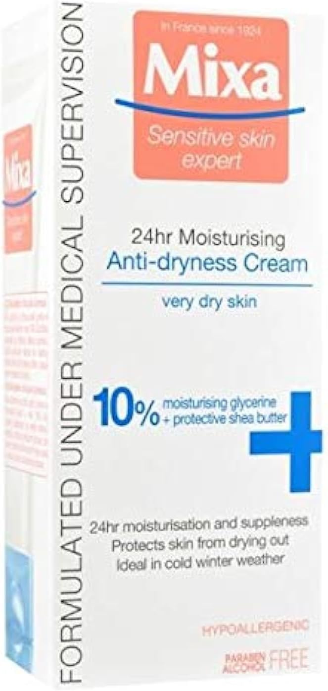 Mixa Anti Dryness Face Cream 24h 10% Glycerine Very Dry Skin 50ml France Sensitive Skin Expert Since 1924