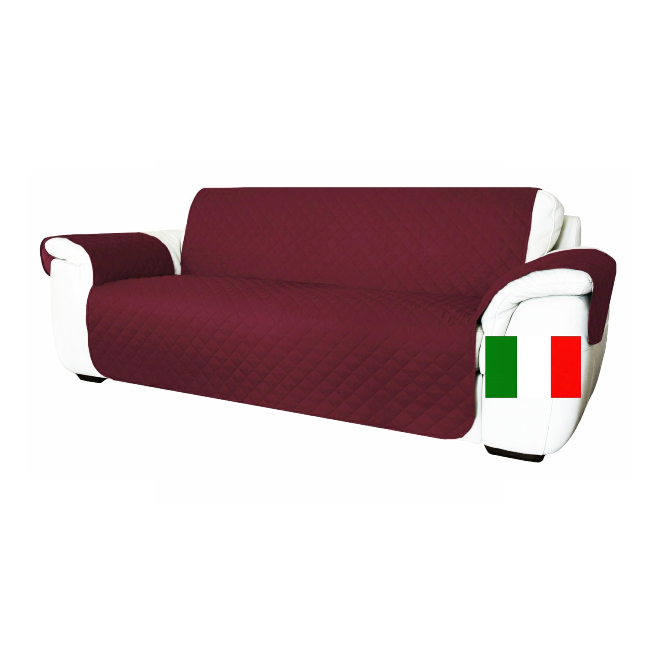 Moonange - Funda para Sofá de 2 Plazas - Asiento de 120 cm - Impermeable, Reversible y Antimanchas - Protector de Muebles Antideslizante y Resistente a los Arañazos - Color Burdeos