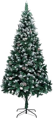 Amazon.com: Merax 6FT Prelit Blue Christmas Tree, Artificial Flocked ...