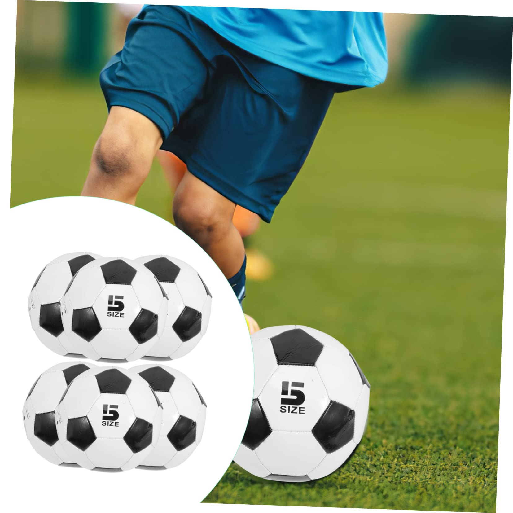 BESTonZON Pallone da Calcio PVC Taglia 5, 6 Pezzi per Allenamento | Uso in Partita e Pratica su Cemento, Alta Elasticità e Sensazione al Tatto, Adatto Ragazzo Ragazza