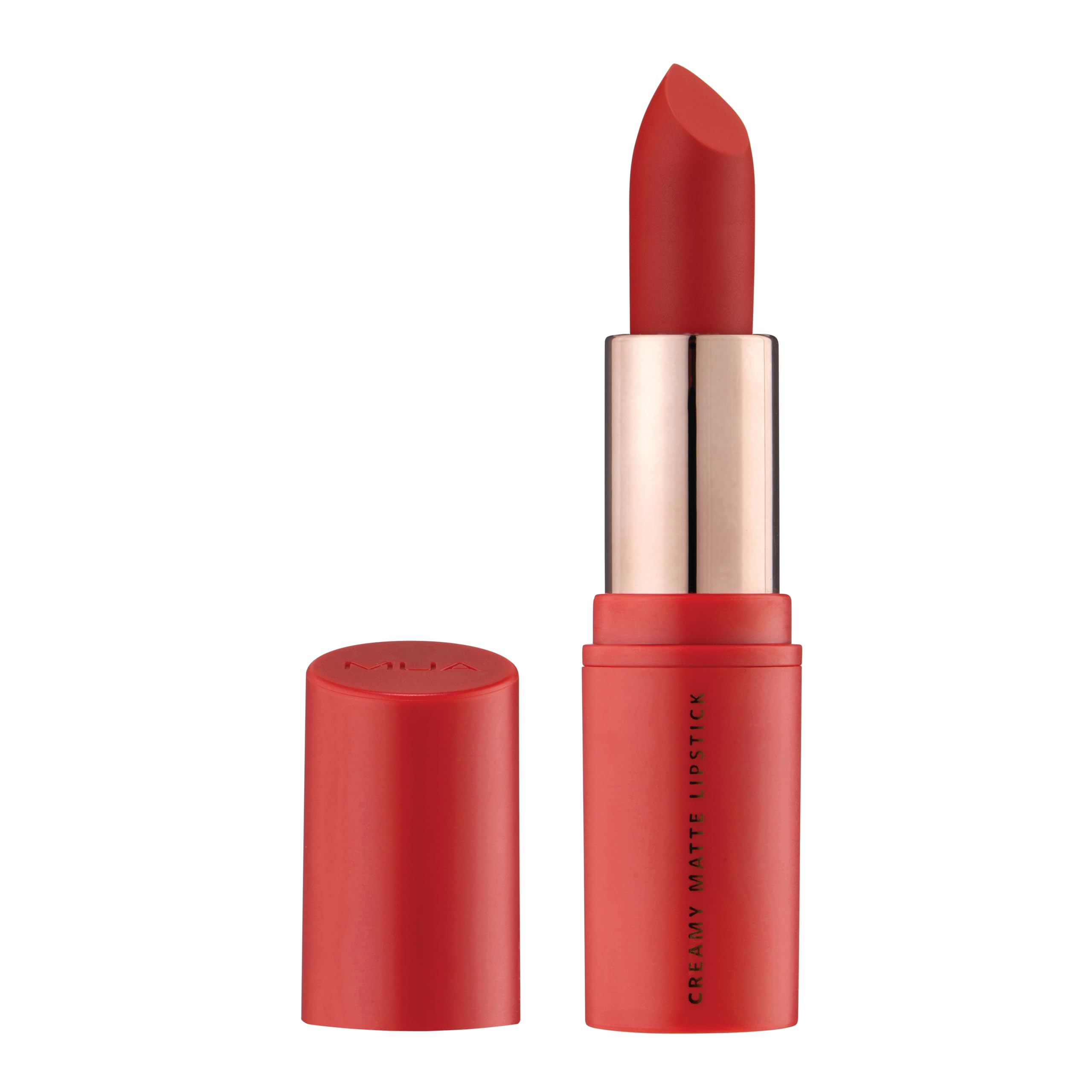 MUA Makeup Academy Creamy Matte Lipstick, Agenda (Red), Highly Pigmented - Vegan & Cruelty Free (Pack of 1)