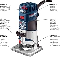 Vista 2 de BOSCH PR20EVS Colt 1.0 HP Variable-Speed Palm Router - 5.6 Amp Motor, Soft Start, Constant ResponsCircuitry, Ergonomic Grip, Rugged Aluminum Base