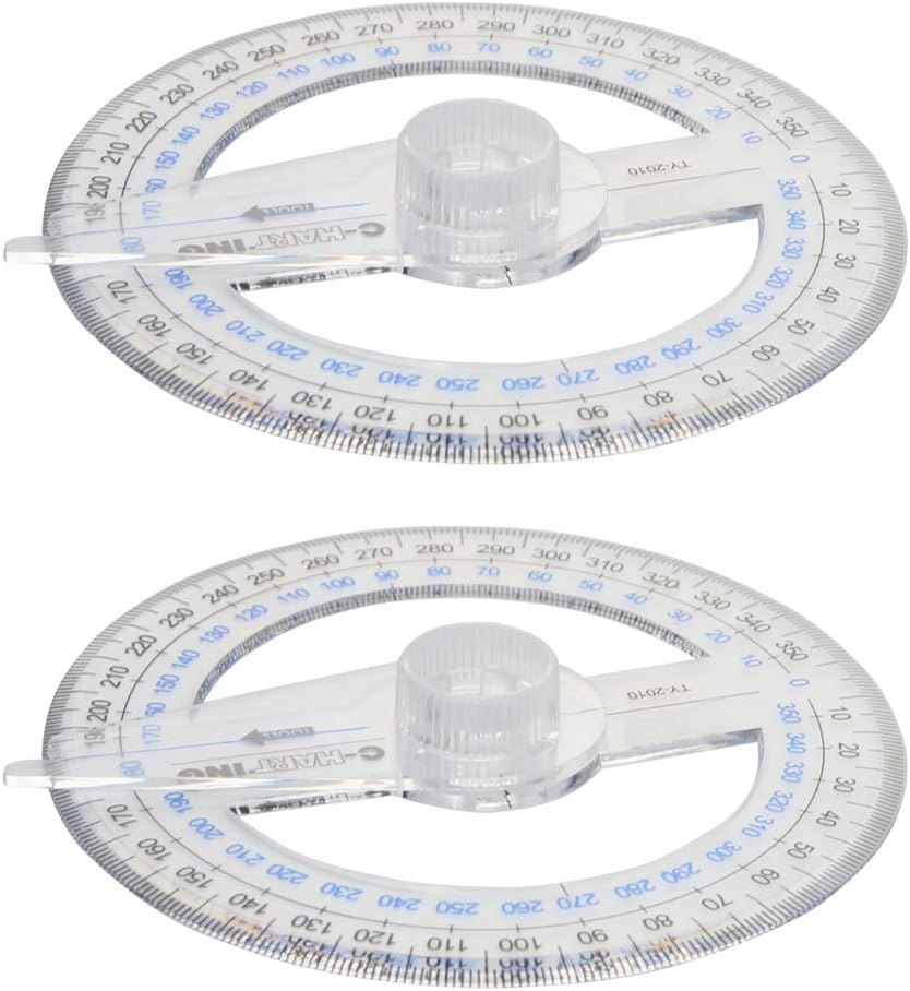 Utoolmart 360 Degree Protractor, Swing Arm Protractor, Plastic Circle